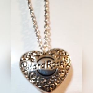 Hard rock  rhinestone heart necklace